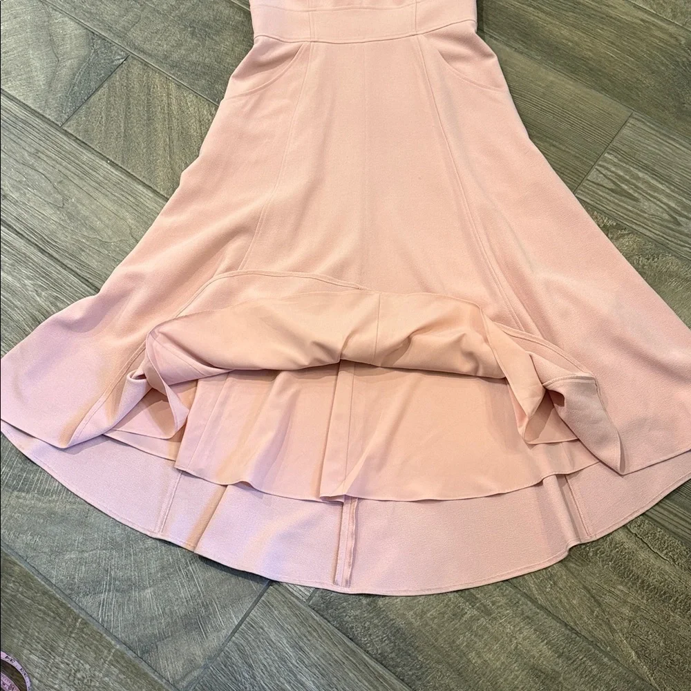 Eliza J Blush Pink High Low Fit & Flare Midi Dress Size 8 Wedding Guest - Picture 8 of 12